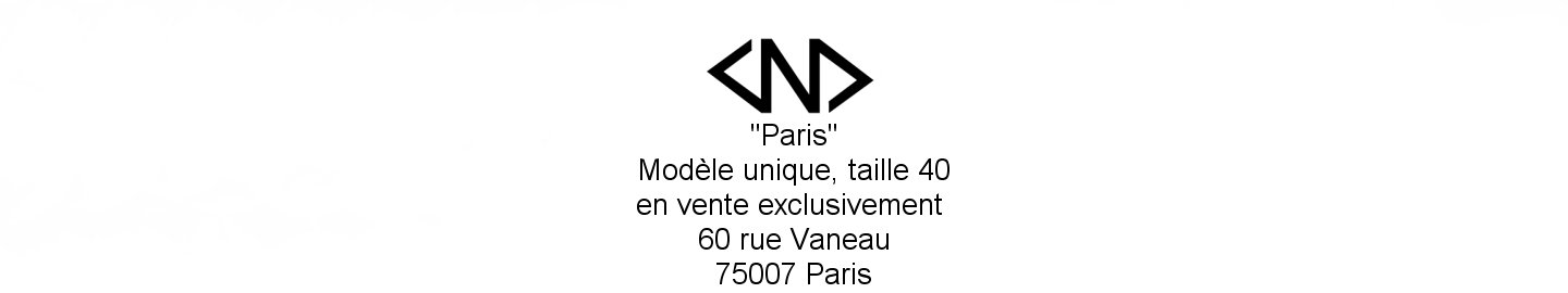 "Paris" Modle unique, taille 40 en vente exclusivement 60 rue Vaneau 75007 Paris