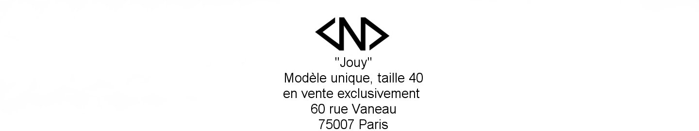 "Jouy" Modle unique, taille 40 en vente exclusivement 60 rue Vaneau 75007 Paris
